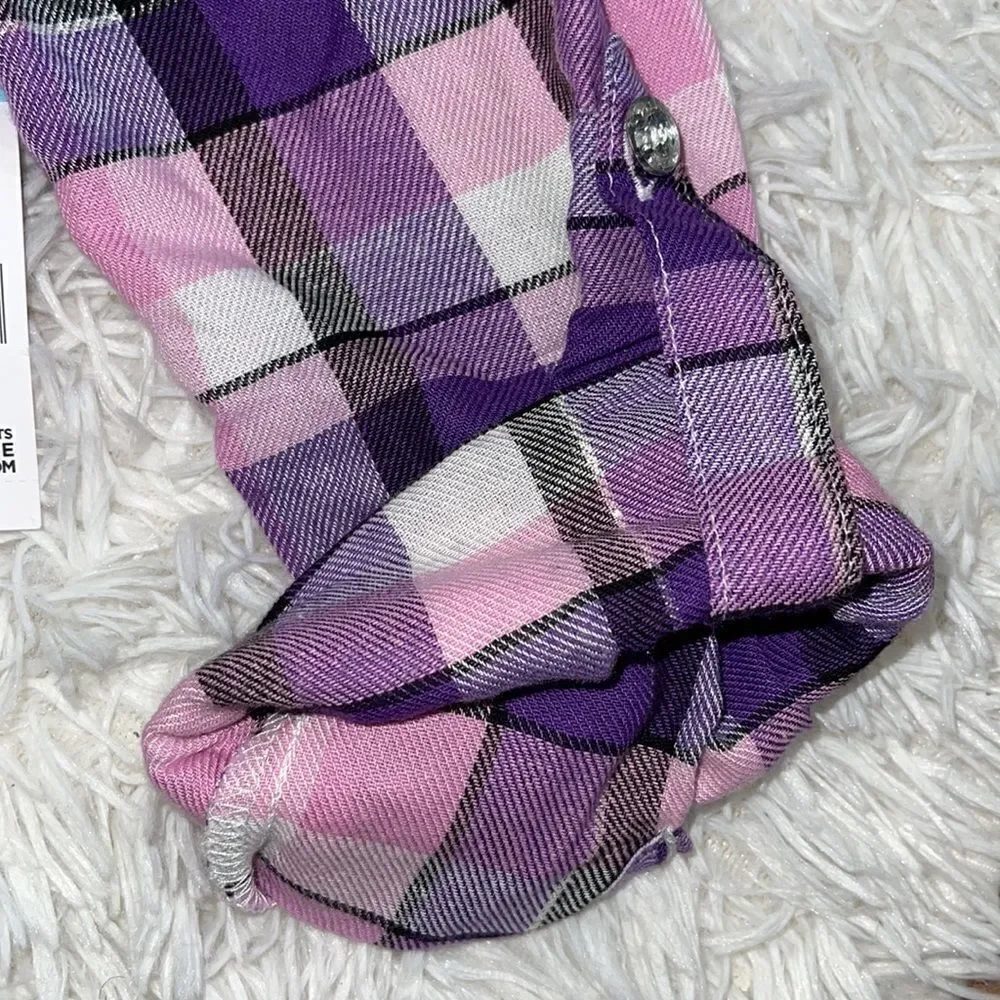 CRB Girl | Purple Plaid Button Up and Graphic Tee